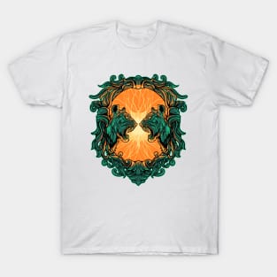 Tiger Battle Illustration T-Shirt